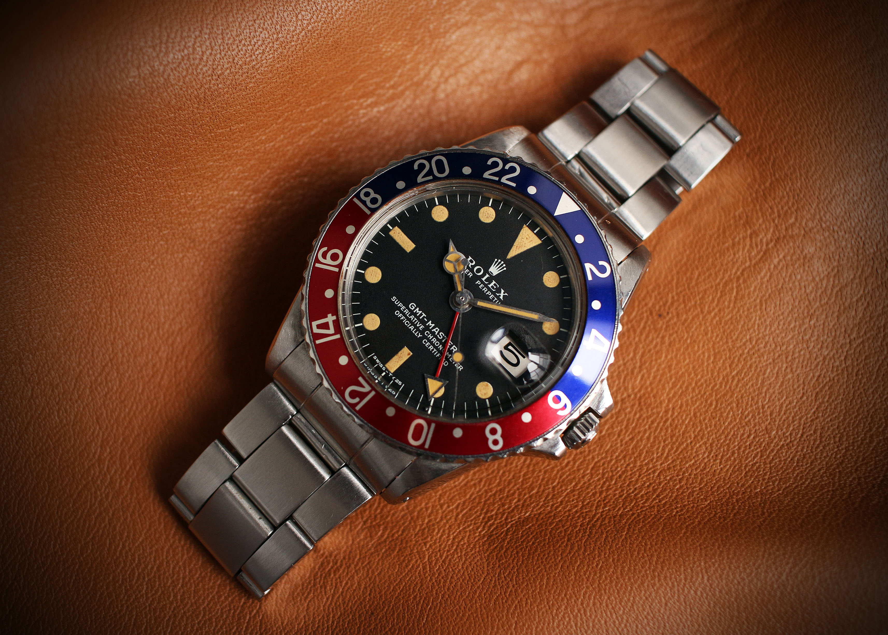 ROLEX GMT マスター 1675 用 ベゼル 本物 検索 ペプシ GMT - 腕時計