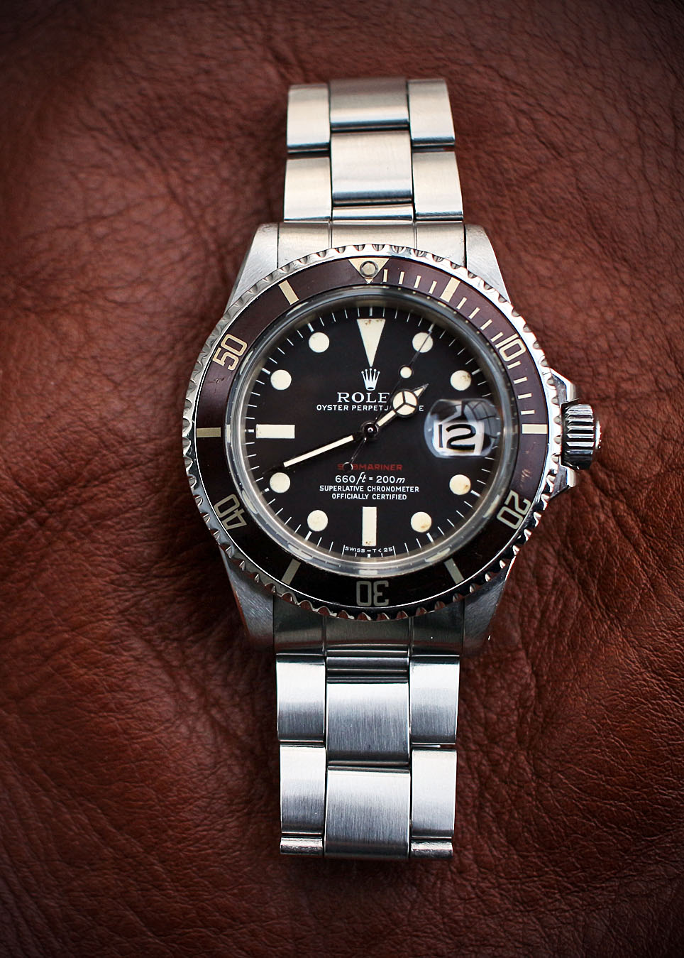 入荷情報2727 Rolex Red-submariner Ref.1680 ’72 With Mark-v Dial & Brown 